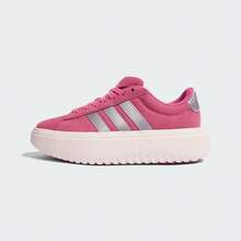 Adidas GRAND COURT PLATFORM Comfortable Soft Low-Top Sneakers Women's Pink - Rose Red/off White - View 2