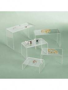 Acrylic Display Stand, Acrylic Display Lift Platform, Transparent Display Rack, Suitable For Shelves, Desserts, Cupcakes, Candies, Foods, Desktop Collectibles, Product Display, Figurines And Jewelry Display Cabinets, Drawer Storage Boxes - Multicolor - View 4