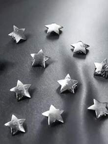 10/20pcs Star-Shaped Hair Clips, Gold Metal Wire Hair Clips, Unique Fashion Hair Accessories, Summer Beach Hair Accessories - Silver - View 3