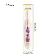 1pc Dried Flower Resin Transparent Crochet Hook, Exquisite Bubble Packaging, New Silver Needle Head, Comfortable Ergonomic Handmade Grip Design, Suitable For DIY Knitting Scarves, Sweaters And Other Handmade Projects - Crochet Needles - View 12