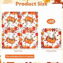 20/40/60PCS Fall Maple Leaf Pumpkin Napkins, Thanksgiving Party Decorations, Autumn Table Decor, Disposable Paper Napkins For Fall Gatherings - Maple Leaf Pumpkin - View 9