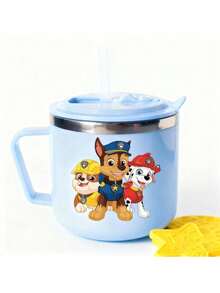 1pc Paw Patrol Water Bottle With Silicone Straw, 16 Oz, Portable Leak-Proof Lid, Available In 4 Colors, Perfect For First Day Of School, Back To School Gift, Party Water Bottle, Travel, School, Or Birthday Gifts Plastic Water Cup - View 3