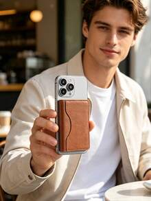 EIGIIS 1pc Magnetic Phone Wallet, Magnetic Stand Card Holder, Adjustable Stand With 3 Card Slots, Suitable For Daily Use, Fashion Wallet Design, Durable And Compatible With All Phones, Magnetic Phone Case Accessory - Multicolor - View 3