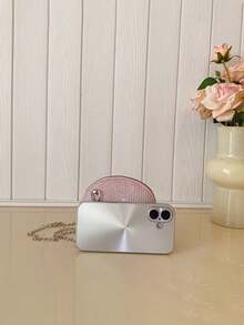 Fashionable Girl Pearl Shell Bag, Zipper Closure Chain Mini Bag, Bowknot Decor Coin Purse Crossbody Small Bag, Suitable For Outings, Birthday Parties And Daily Use - B - View 4