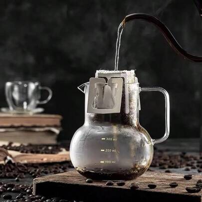 Cafetera de vidrio transparente resistente al calor para café de grano recién molido, tetera para compartir, cafetera de preparación manual, herramientas de barista para barra de café