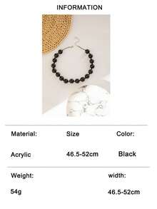 1pc/Fashion Minimalist Old Money Style Solid Color Handmade Beaded Necklace, Suitable For Women's Daily Commute And Date, Atmospheric Gift - Multicolor - View 17