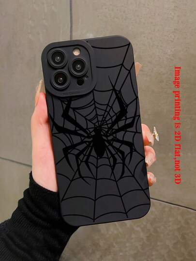 1pc Spider Web Pattern Full Coverage TPU Shockproof Phone Case Compatible With Apple 17 16 15 14 13 12 11 Pro Max