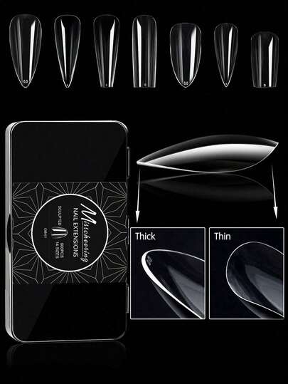 120pcs Natural Shape Or Ballet/Sculpted Acrylic False Nails, With Ultra-Thin And Thick Large Nail Tips, High-Quality Fake Nails