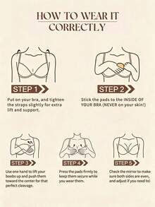 1 Pair Silicone Thickened Seamless Strapless Bra, Self-Adhesive Push-Up Sexy Invisible Breast Pads, Lingerie Accessory - Multicolor - View 10