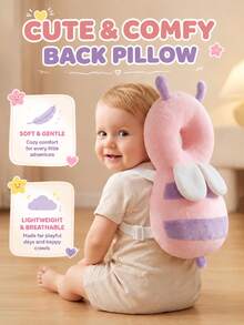 Upgraded Baby Head Protection Pillow, Thickened And Widened, Baby Head Protection Pad For Crawling And Walking, Adjustable Breathable Head Protection Pillow, Baby Walking Supplies, Upgraded Thickened Cartoon Butterfly Design Head Protection Pad - Pink Bee - View 3