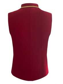Men's Front Button Slim Fit Vest Costume - Red - View 2