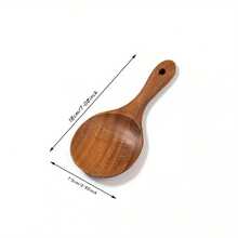 1/2pcs Wooden Rice Spoon, Wooden Kitchen Spoon, Wooden Soup Spoon, Wooden Kitchen Utensils, Tableware - Black and White - View 8
