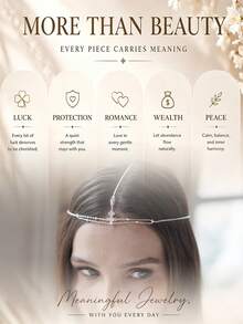 STONEFANS 1pc New Double Layer Rhinestone Hair Chain Bohemian Bridal Wedding Forehead Chain Minimalist Headpiece - Silver - View 5