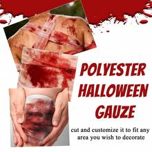 1pc Halloween Cloth Escape Room Party Theme Set Horror Decoration Pendant Dress Up Handprint Gauze Blood Gauze - A - View 4