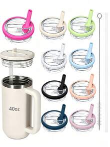 40oz Tumbler Leak-Proof Replacement Lid With Dust-Proof Straw Flip Lid, Splash-Proof Cup Accessory, Compatible With Stanley 40oz, Summer Hot Seller, Perfect For Gym, Office, Travel, Gift - Multicolor - View 1