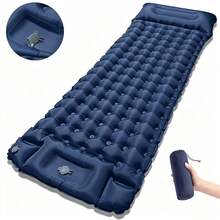 1pc Outdoor Inflatable Pad, Lightweight Portable Foldable Moisture-Proof Mat, Suitable For Camping, Hiking, Picnic, Beach, Road Trip, Backpacking Essential, Thickened Inflatable Bed, Inflatable Sleeping Pad - Navy Blue - View 12