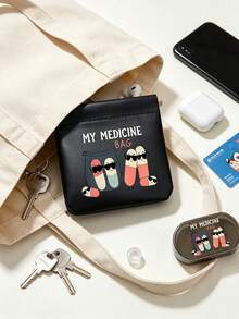 Pill Pattern Medicine Storage Bag, Transparent Pill Box, Compact Pill Storage Bag And First Aid Kit, Waterproof Storage Bag, Essential Medical Accessories, Portable Medicine Storage Solution Suitable For Daily, Outdoor And Dorm Use, Multi-Functional First Aid Kit Designed For Health-Conscious And Frequent Travelers, Suitable For Travel And Outdoor Activities, Back To School, Christmas, Student Essentials - Multicolor - View 6