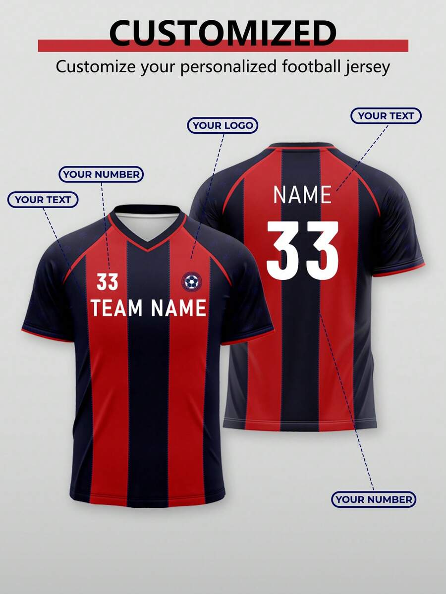 1PC Customized Personalized Football Jerseys Customized Names And Numbers, Logos, Fan Sports Training Clothes,Italy National Bologna City. - Red - View 1