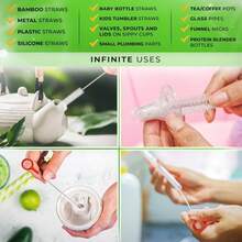 4pcs Heavy Duty Cleaning Brush Set, Extra Long Straw Cleaning Brush, Suitable For Metal And Plastic Reusable Straws, Stiff Bristles, Durable, Cleans Small Gaps, Straws, Cups, Water Bottles, Baby Bottles, Keyboard Gaps, Household Cleaning Tool - Multicolor - View 3