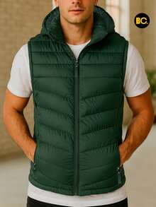 Big City Light Padded Men's Vest - 墨綠色 - 查看 1