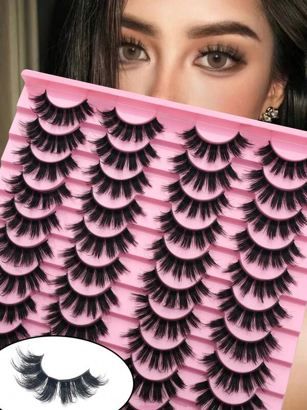 20 Pairs 3D Mink Lashes, Fluffy Natural Look False Eyelashes Strip Lashes,Lashes,Eyelashes,Fake Lashes