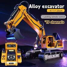 Remote Control Excavator Toy With Dump Truck Loading, Rotating Function, Battery Operated, Boys Remote Control Toy With Lights And Sound Effects, High-Quality Construction Vehicle Toy Gift, Suitable For Children 6 Years And Older - Multicolor - View 17