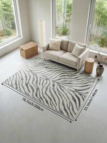 1pc Modern Minimalist Gray Striped Pattern Living Room Rug, Suitable For Bedroom, Dining Room, Office, Home Decor And Doormat, Applicable For Multiple Scenes Such As Music Festivals, Wedding Venues And Daily Home Use - Grey - View 18
