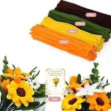 Kit Buket DIY Batang Chenille Aneka Warna 201/212pcs, Bahan Kerajinan Tangan Batang Chenille Lembut dan Mewah, 200pcs Batang Chenille Campuran Warna, Batang Bunga, Pita Bunga, Panduan Langkah demi Langkah dan Video Tutorial, Kit Kerajinan Tangan Bunga untuk Pemula - 201 buah - View 18