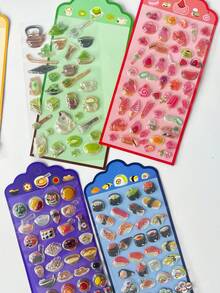 Cute 3D Stickers Featuring Fun, Raised-Relief Designs And A Japanese Anime Style; Durable Stickers Perfect For Decorating Phone Cases, Journals, And Pencil Boxes, Or For Use In Children's DIY Crafts. - Multicolor - View 5