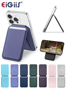 EIGIIS Magnetic Phone Wallet, Magnetic Stand Card Holder, Adjustable Stand With 3-5 Card Slots, Suitable For Daily Use, Modern Wallet Design, Durable Wallet Compatible With All Phones, Magnetic Phone Accessory - Multicolor-2 - View 3