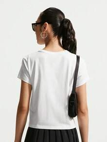 Nike 女款 AS W NSW CLUB SS TEE HBR MD 短袖針織無領T恤 THV5003-101 - 白色 - 查看 2