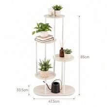 Modern Plant Stand 4/5/6 Tier Wooden Shelving & Metal Flower Rack For Indoor Garden & Outdoor Use - White - View 8