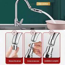 360° Universal Rotating Faucet Extender Aerator, Flexible Waist Design Anti-Splash Faucet Nozzle, 3 Modes Kitchen Sink Sprayer - Multicolor - View 10