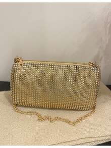 Fashion Women's Shoulder Bag, Minimalist Commuter Crossbody Bag, Large Capacity Handbag, Niche Design, Versatile Elegant Bag - Gold - View 4