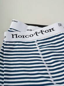 NORCOTTON 7pcs High Waist Striped Men's Boxer Briefs, Extra Large Deep Crotch With Front Opening - Multicolor - View 4