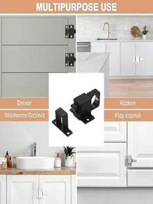 Kunci Kait Pegas Paduan Aluminium Otomatis, Baut Silinder Penutup Otomatis, Kunci Kait Geser Pintu & Jendela, Kunci Gerbang Pengaman dengan Cincin Tarik - Kunci kait persegi - View 3