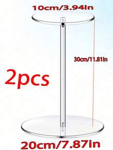 2pcs Transparent Acrylic Hat Display Stand, Sun Hat, Bucket Hat, Baseball Cap Storage Rack, Wig Stand Storage Box, Bedroom, Bathroom, Vanity Home Organization Rack - Multicolor - View 13