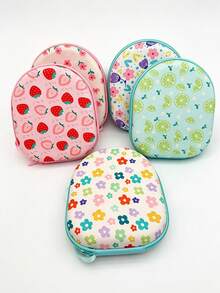1pc EVA Headphone Storage Bag, Hard Shell Anti-Drop Anti-Pressure Zipper Earphone Case, Portable Wireless Bluetooth Earphone Protective Bag, With Mesh Pocket For Data Cable And Digital Accessories, Multiple Patterns Available - View 10