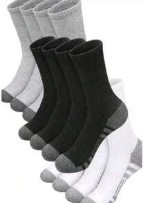 1/5/10/20 Pairs Men's Mid-Calf Socks, Moisture-Wicking, Breathable, Fashionable, Comfortable, Soft, Business & Sports - Multicolor - View 3