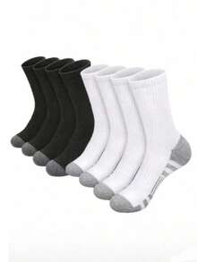 1/5/10/20 Pairs Men's Mid-Calf Socks, Moisture-Wicking, Breathable, Fashionable, Comfortable, Soft, Business & Sports - Multicolor - View 8