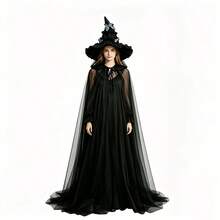 Halloween Hat And Cape Costume Set-Suitable For Birthday Parties, Cosplay, Masquerades, Halloween, Carnivals, And Dress-Up Events. - Multicolor - View 4