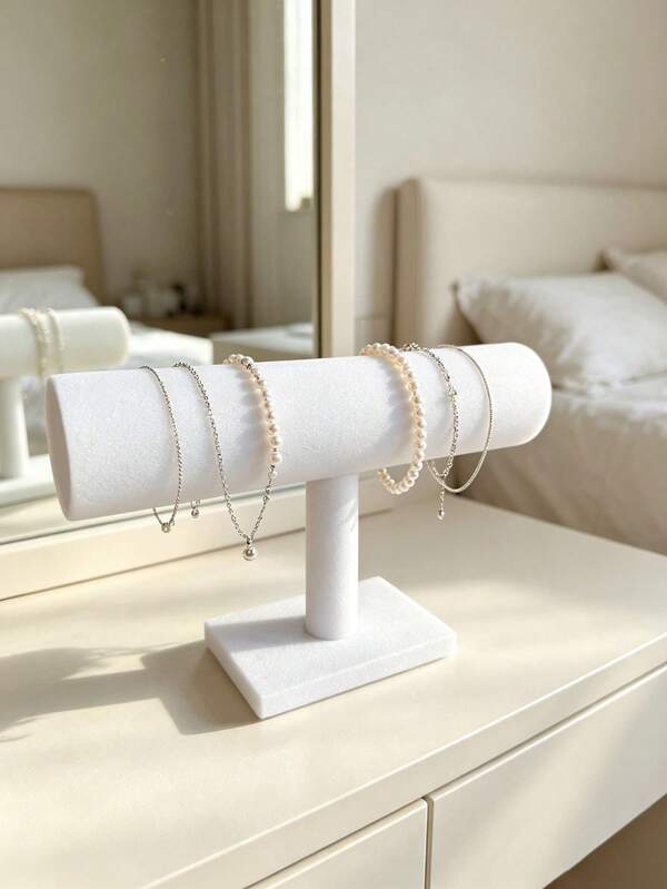 1pc T-Shaped Bracelet Display Stand, Desktop Jewelry Storage Rack, Necklace & Watch Holder, Home Vanity Retail Store Window Jewelry Display Stand