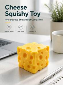 2/1pc Large Soft Squeeze Cheese Block, Adult Prank Gift, Adult Sensory Squeeze Toy - Cheese Squeeze Toy,Squeezable Cheese Squeeze, Soft Cheese Squeeze, Realistic Cake Texture, Slow Rebound - View 4