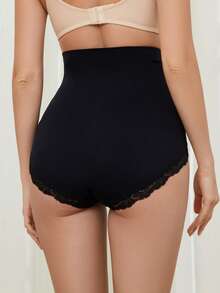 2pcs Women's Lace Trim Maternity & Postpartum Panties, Soft Comfortable High Waist Triangle Underwear - Multicolor - View 2