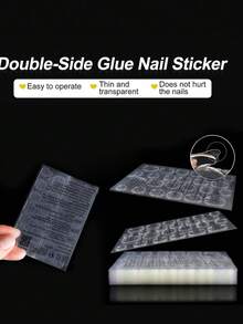 720pcs/30sheets Double-Sided Nail Stickers, Transparent Waterproof, DIY - Clear - View 7