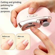 Electric Nail Clippers Are Portable And Multifunctional, Suitable For Hand And Foot Nails, Home Travel Nail Tools, 2-In-1 Polishing Electric Nail Clippers, Children's And Adult Nail Polishers, With Lighting And Nail Chip Storage Box 400mAh - Multicolor - View 13