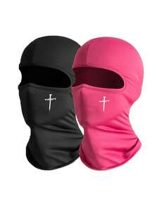 1pc Unisex Solid Color Printed Balaclava Hat Set, Single Hole Full Face Mask, Suitable For Daily Wear And Outdoor Activities - Multicolor - View 7