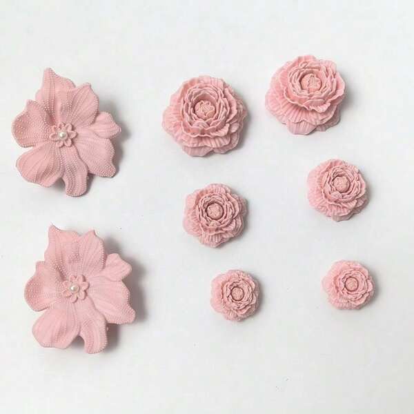 Women's DIY Flower Clog Shoe Charms Set, 3D Bouquet Bone White Clog Accessories