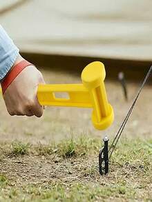 1PC Camping Tent Stake Hammer, Durable Plastic Ground Stake Puller Tool, Lightweight Portable Tent Stake Remover, Suitable For Outdoor Hiking And Camping - C - View 3