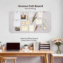 1pc Drill-Free Vertical Striped Felt Board, Suitable For Photo Wall Display, Student Memo, Office And Classroom Bulletin Board, Supports Notes, Photos, Posters And DIY Decoration, Suitable For Multiple Scenarios - Message Board - View 6